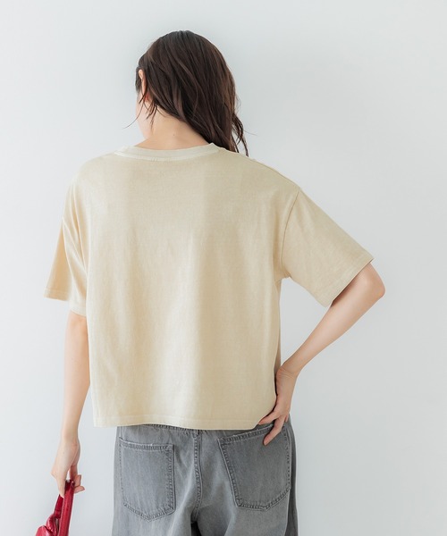 coca（coca）（コカ）の「【WEB限定セール】プリントロゴピグメントTシャツ（Tシャツ/カットソー・レディース・チャコール/ライトベージュ・M/L）」の12枚目の写真