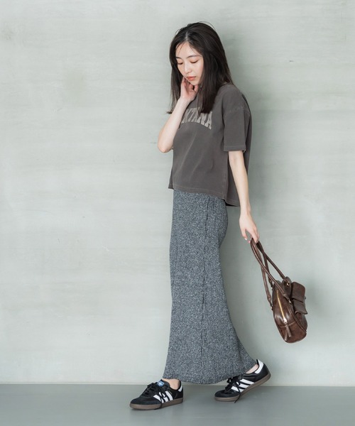 coca（coca）（コカ）の「【WEB限定セール】プリントロゴピグメントTシャツ（Tシャツ/カットソー・レディース・チャコール/ライトベージュ・M/L）」の6枚目の写真