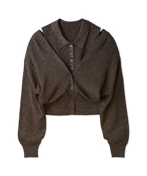 SNIDEL（スナイデル）の「ラメノースリポロ&カーデセット（ニット