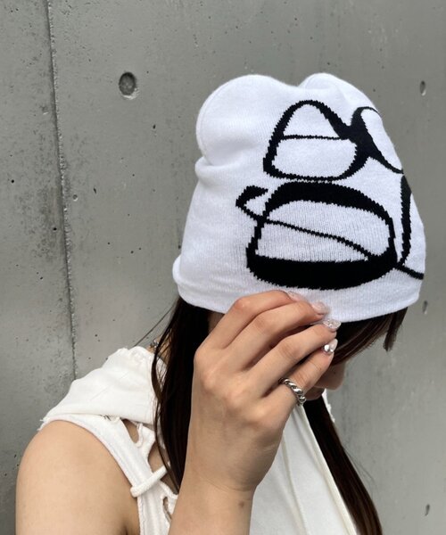 RAY CASSIN（レイカズン）の「ニュアンスロゴビーニー（ハット・レディース・ブラック/アイボリー・FREE）」の10枚目の写真