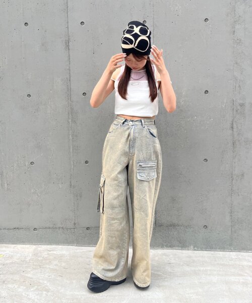 RAY CASSIN（レイカズン）の「ニュアンスロゴビーニー（ハット・レディース・ブラック/アイボリー・FREE）」の4枚目の写真