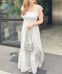 INGNI（イング）の「肩リボンシャーリングティアードワンピース（ワンピース）」