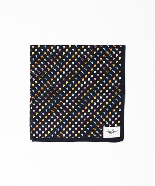 Happy Socks(ハッピーソックス)の「【66】【Happy Socks】 Design Handkerchief(ハンカチ/ハンドタオル・レディース・ネイビー/ブラック系その他/ブラック系その他2/ブラック系その他3・FREE)」の2枚目の写真