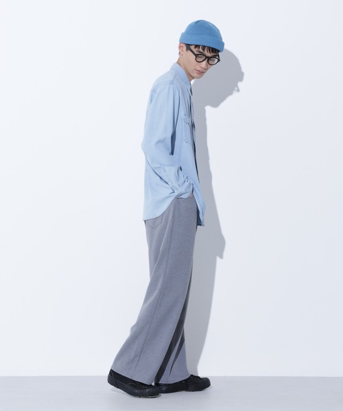 Apo(s)ture(アポスチャー)の「LUCAS-001/杢調ツイルピーチワイドパンツ(その他パンツ・メンズ・ブラック/ネイビー/グレー/モカ・XS/S/M/L/XL)」の10枚目の写真