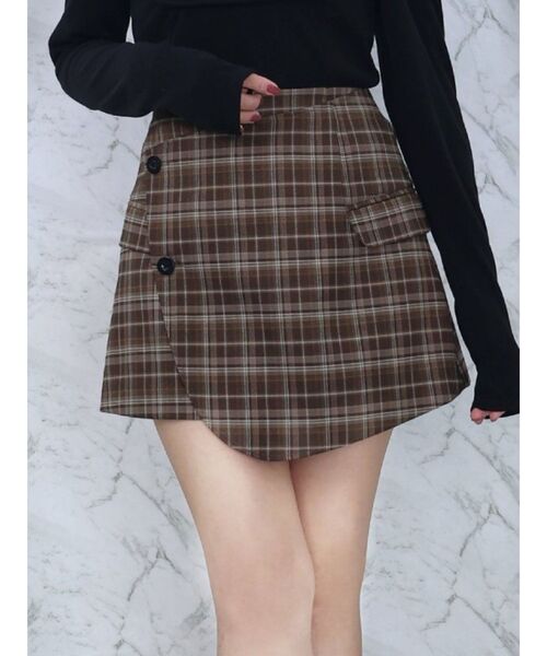 EATME(イートミー)の「ジャケットライクラップスカート(セットアップ可能)(スカート・レディース・ブルー/ブラック/ブラウン/グレー・MEDIUM/SMALL)」の3枚目の写真