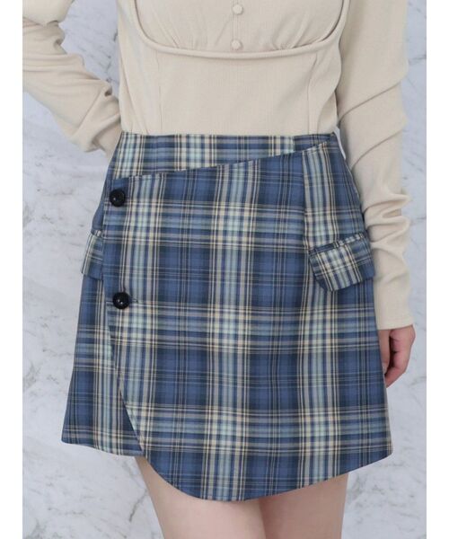 EATME(イートミー)の「ジャケットライクラップスカート(セットアップ可能)(スカート・レディース・ブルー/ブラック/ブラウン/グレー・MEDIUM/SMALL)」の4枚目の写真