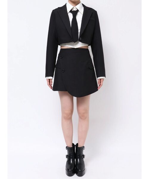 EATME(イートミー)の「ジャケットライクラップスカート(セットアップ可能)(スカート・レディース・ブルー/ブラック/ブラウン/グレー・MEDIUM/SMALL)」の15枚目の写真