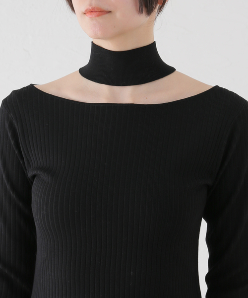 Noble（ノーブル）の「チョーカーリブニット（ニット/セーター・レディース・ブラック/ライトグリーン・FREE）」の15枚目の写真