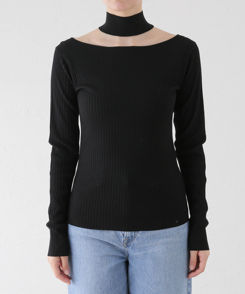 Noble（ノーブル）の「チョーカーリブニット（ニット/セーター・レディース・ブラック/ライトグリーン・FREE）」の21枚目の写真