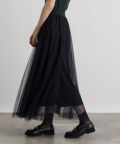 grove（グローブ）の「◆無地アソートチェックチュールスカート（スカート・レディース・ネイビー系1/ブラック/ダークブラウン系1・01/02/03/04/05）」の10枚目の写真