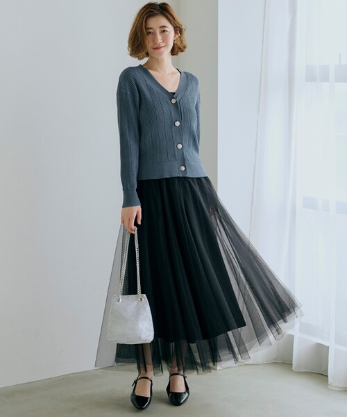 【新品 タグ付】チュールスカート 黒 040サイズ セール】無地アソートチェックチュールスカート（スカート）｜grove