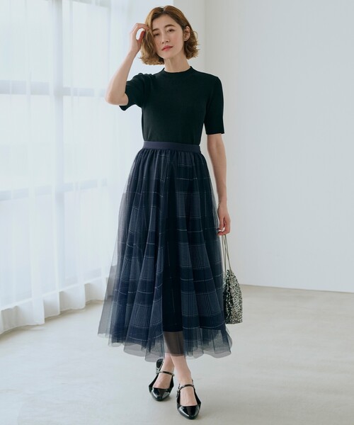 grove（グローブ）の「◆無地アソートチェックチュールスカート（スカート・レディース・ネイビー系1/ブラック/ダークブラウン系1・01/02/03/04/05）」の21枚目の写真