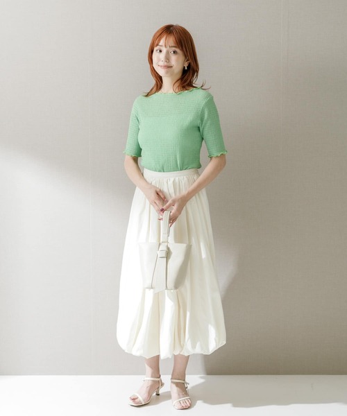 セール】シアー楊柳ボートネックプルオーバー（Tシャツ/カットソー