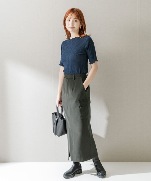 【未使用品】URBAN RESEARCH バックオープン楊柳シアードレス セール】シアー楊柳ボートネックプルオーバー（Tシャツ