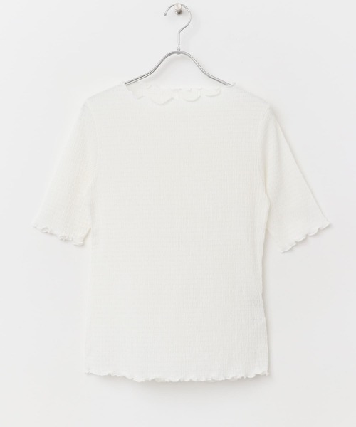 セール】シアー楊柳ボートネックプルオーバー（Tシャツ