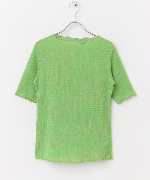 URBAN RESEARCH ROSSO WOMEN(アーバンリサーチ ロッソ)の「シアー楊柳ボートネックプルオーバー(Tシャツ/カットソー・レディース・ホワイト/グリーン/ネイビー・FREE)」の6枚目の写真