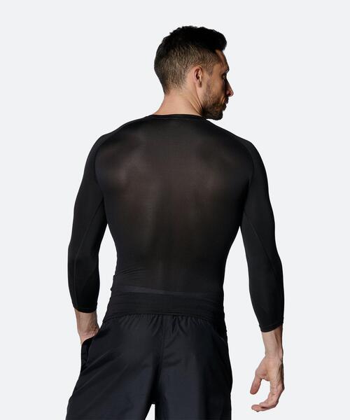 UNDER ARMOUR（アンダーアーマー）の「UAヒートギアアーマー コンプレッション 七分袖クルーネック シャツ（ベースボール/メンズ）（Tシャツ/カットソー・メンズ・ブラック・3XL）」の2枚目の写真