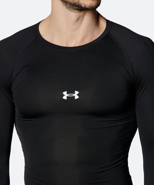 UNDER ARMOUR（アンダーアーマー）の「UAヒートギアアーマー コンプレッション 七分袖クルーネック シャツ（ベースボール/メンズ）（Tシャツ/カットソー・メンズ・ブラック・3XL）」の4枚目の写真