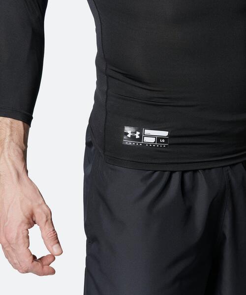 UNDER ARMOUR（アンダーアーマー）の「UAヒートギアアーマー コンプレッション 七分袖クルーネック シャツ（ベースボール/メンズ）（Tシャツ/カットソー・メンズ・ブラック・3XL）」の5枚目の写真