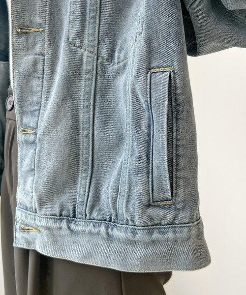 Futier land(フューティアランド)の「バルーン袖デニムジャケット(デニムジャケット・レディース・ブラック/ライトブルー・LARGE/MEDIUM)」の13枚目の写真