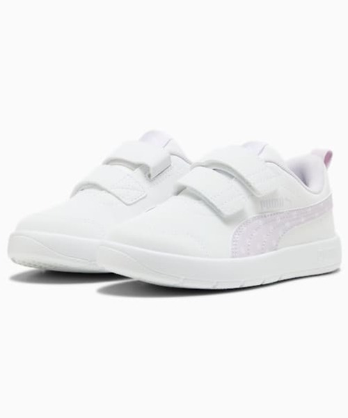 PUMA(プーマ)の「PUMA プーマ コートフレックス V3 DOTTY V PS 398758(スニーカー・キッズ・ホワイト×パープル/ホワイト×ライトピンク/ホワイト×ブルー/ホワイト系その他/ホワイト系その他2・21.0cm/20.0cm/19.0cm/18.0cm/17.0cm)」の2枚目の写真