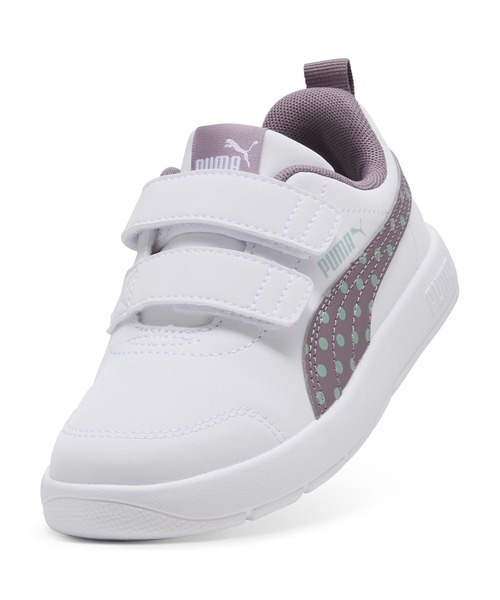 PUMA/プーマ キッズ スニーカー 白 ホワイト ベルクロ コート