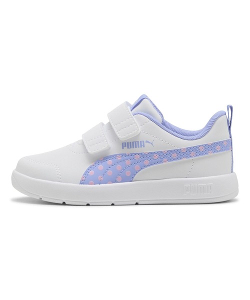 PUMA(プーマ)の「PUMA プーマ コートフレックス V3 DOTTY V PS 398758(スニーカー・キッズ・ホワイト×パープル/ホワイト×ライトピンク/ホワイト×ブルー/ホワイト系その他/ホワイト系その他2・21.0cm/20.0cm/19.0cm/18.0cm/17.0cm)」の16枚目の写真