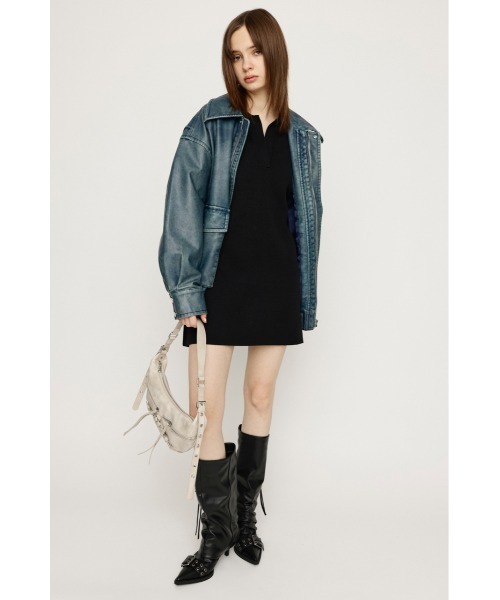 SLY(スライ)の「COLLAR KNIT S/OP カラー ニット ショートワンピース(ワンピース・レディース・ブラック/グレー/アイボリー・FREE)」の10枚目の写真