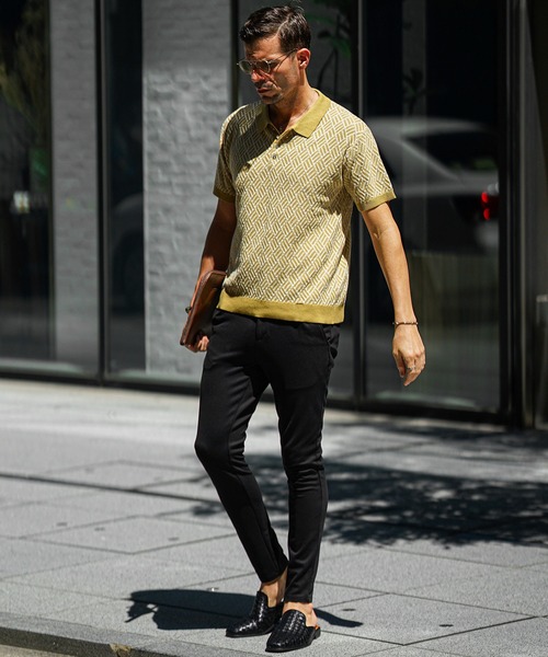 SOMEDIFF(サムディフ)の「【SOMEDIFF】 変わり編みサマーニットポロシャツ メンズ 半袖ポロ シャツ 春服(ポロシャツ・メンズ・ブラック/ベージュ/ベージュ系/ブラック系・M/L/XL)」の18枚目の写真