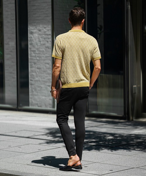 SOMEDIFF(サムディフ)の「【SOMEDIFF】 変わり編みサマーニットポロシャツ メンズ 半袖ポロ シャツ 春服(ポロシャツ・メンズ・ブラック/ベージュ/ベージュ系/ブラック系・M/L/XL)」の17枚目の写真