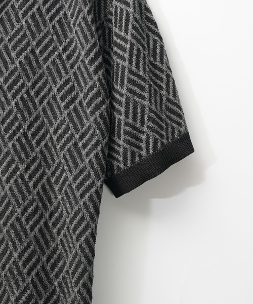 SOMEDIFF(サムディフ)の「【SOMEDIFF】 変わり編みサマーニットポロシャツ メンズ 半袖ポロ シャツ 春服(ポロシャツ・メンズ・ブラック/ベージュ/ベージュ系/ブラック系・M/L/XL)」の8枚目の写真