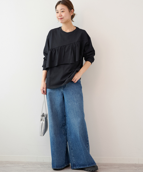 JOURNAL STANDARD relume(ジャーナルスタンダード レリューム)の「フリルプルオーバーロングスリーブ(Tシャツ/カットソー・レディース・ブラック/ホワイト・FREE)」の21枚目の写真