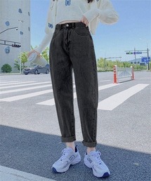 デニムテーパードパンツ