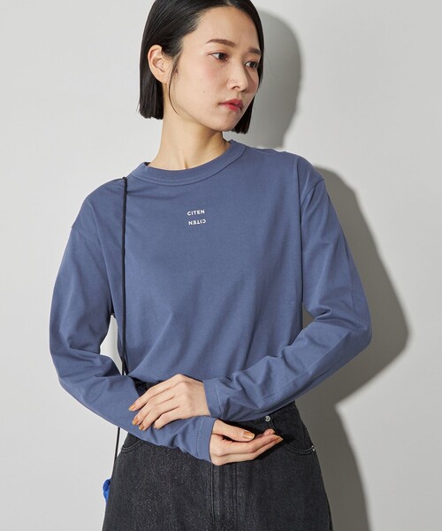 CITEN（シテン）の「＜CITEN＞ロゴロンT（Tシャツ/カットソー・レディース・シャーベット/ブラック/ベージュ/ホワイト/ネイビー/ライトグレー/ダークブラウン/ワイン/ダークグリーン・FREE）」の7枚目の写真