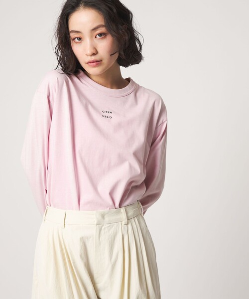 CITEN（シテン）の「＜CITEN＞ロゴロンT（Tシャツ/カットソー・レディース・シャーベット/ブラック/ベージュ/ホワイト/ネイビー/ライトグレー/ダークブラウン/ワイン/ダークグリーン・FREE）」の10枚目の写真