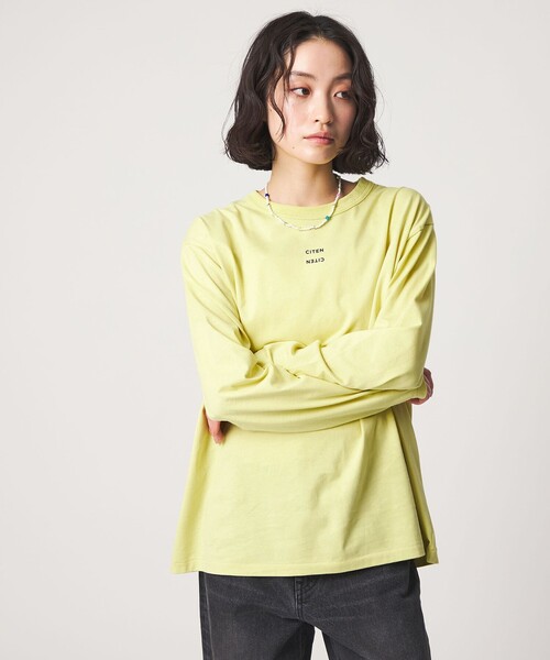 CITEN（シテン）の「＜CITEN＞ロゴロンT（Tシャツ/カットソー・レディース・シャーベット/ブラック/ベージュ/ホワイト/ネイビー/ライトグレー/ダークブラウン/ワイン/ダークグリーン・FREE）」の12枚目の写真