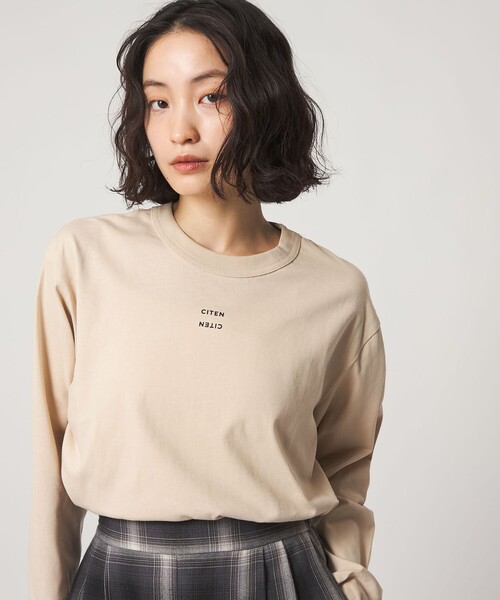 STONE  ブラック 長袖カットソー M STONE ISLAND (ストーンアイランド) 袖ロゴ クルーネック 長袖