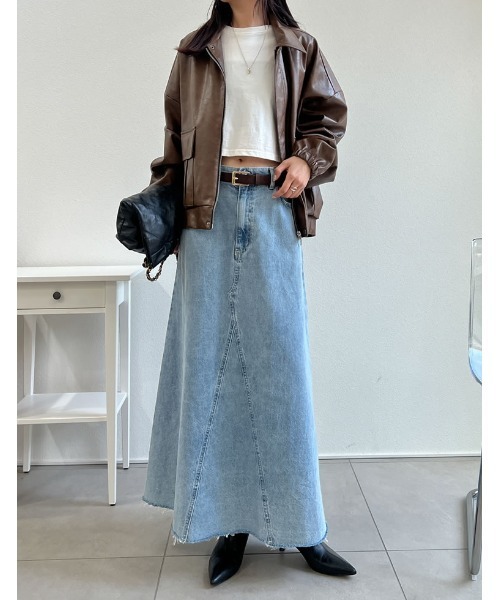 Re:EDIT（リエディ）の「[2025AW COLLECTION][低身長サイズ有]フェイクレザージップブルゾン（ブルゾン・レディース・ブラウン/ブラック・MEDIUM/LARGE/SHORT）」の11枚目の写真