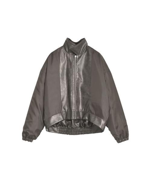 セール】[2025AW COLLECTION][低身長サイズ有]フェイクレザージップ