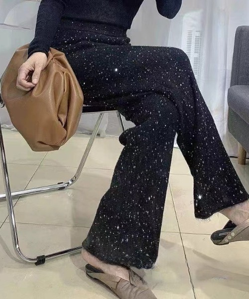 Mela(メラ)の「GLITTER KNIT WIDE PT(その他パンツ・レディース・グレー/ホワイト/ブラック・FREE)」の6枚目の写真