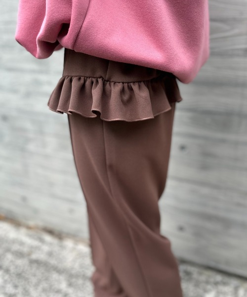 美品◎フレームワーク カットジョーゼットテーパードパンツ