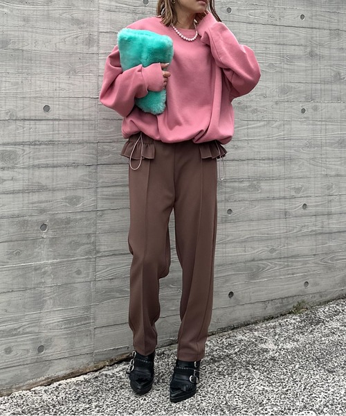 セール】カットジョーゼット フリルテーパードパンツ（その他パンツ