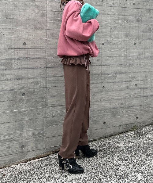 セール】カットジョーゼット フリルテーパードパンツ（その他パンツ