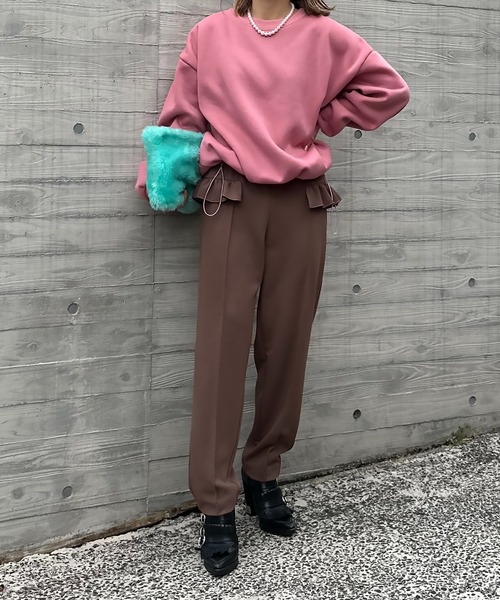 OHGA オーガ ポケットフリルテーパードパンツ M 新品 未使用 タグ付き POCKET FRILL テーパードパンツ | OHGA