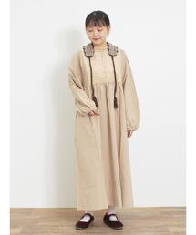 Samansa Mos2 | 【Sサイズ】ベロア植物図鑑柄刺繍ワンピース(ワンピース)