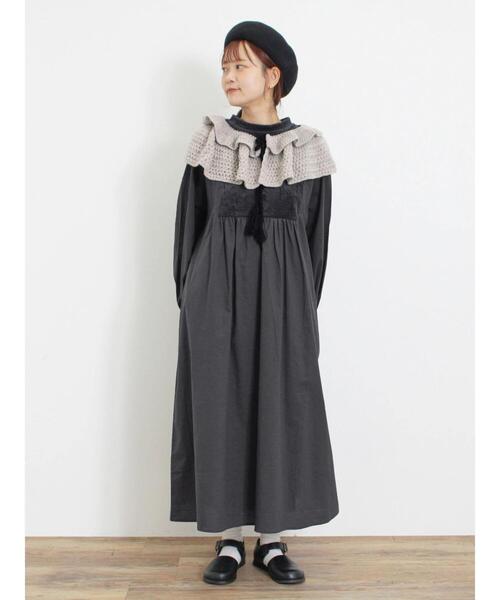 Samansa Mos2(サマンサ モスモス)の「【Sサイズ】ベロア植物図鑑柄刺繍ワンピース(ワンピース・レディース・ベージュ/オレンジ/チャコールグレー・M/S)」の9枚目の写真