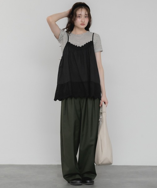 HEILIS(ヘイリス)の「【original】【サイズ展開あり】3タックツイルワイドスラックスパンツ / トラウザーズ 低身長 高身長 サイズ展開 チノパンツ ストレート センタープレス タックパンツノームコア シティガール 春服 夏服 秋服 冬服 スラックス オフィスカジュアル(スラックス・レディース・ブラウン/ブラック/カーキ・XL/XS/S/M/L)」の14枚目の写真
