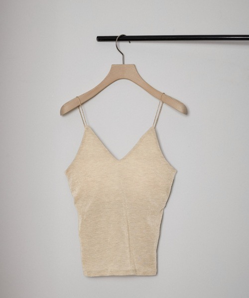 SALON adam et rope'（サロン アダム エ ロペ）の「スパークルラメカップ付きVネックキャミ（キャミソール・レディース・ゴールド/シルバー・FREE）」の18枚目の写真