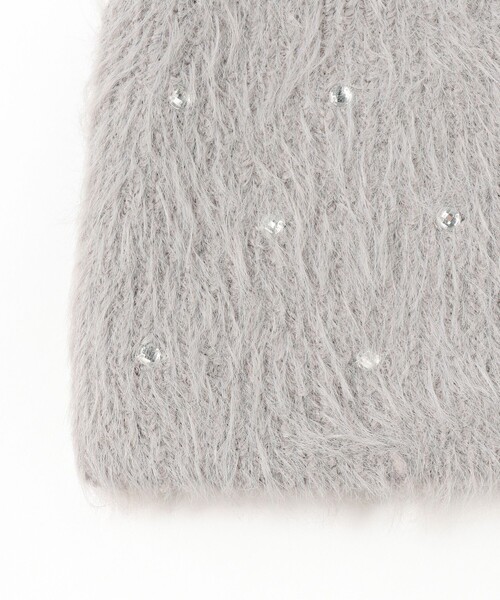 Ray BEAMS(レイビームス)の「ビジュー ビーニー(ニットキャップ/ビーニー・レディース・グレー/ブラック・ONE SIZE)」の5枚目の写真