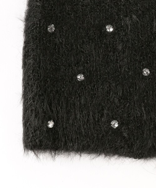 Ray BEAMS(レイビームス)の「ビジュー ビーニー(ニットキャップ/ビーニー・レディース・グレー/ブラック・ONE SIZE)」の7枚目の写真